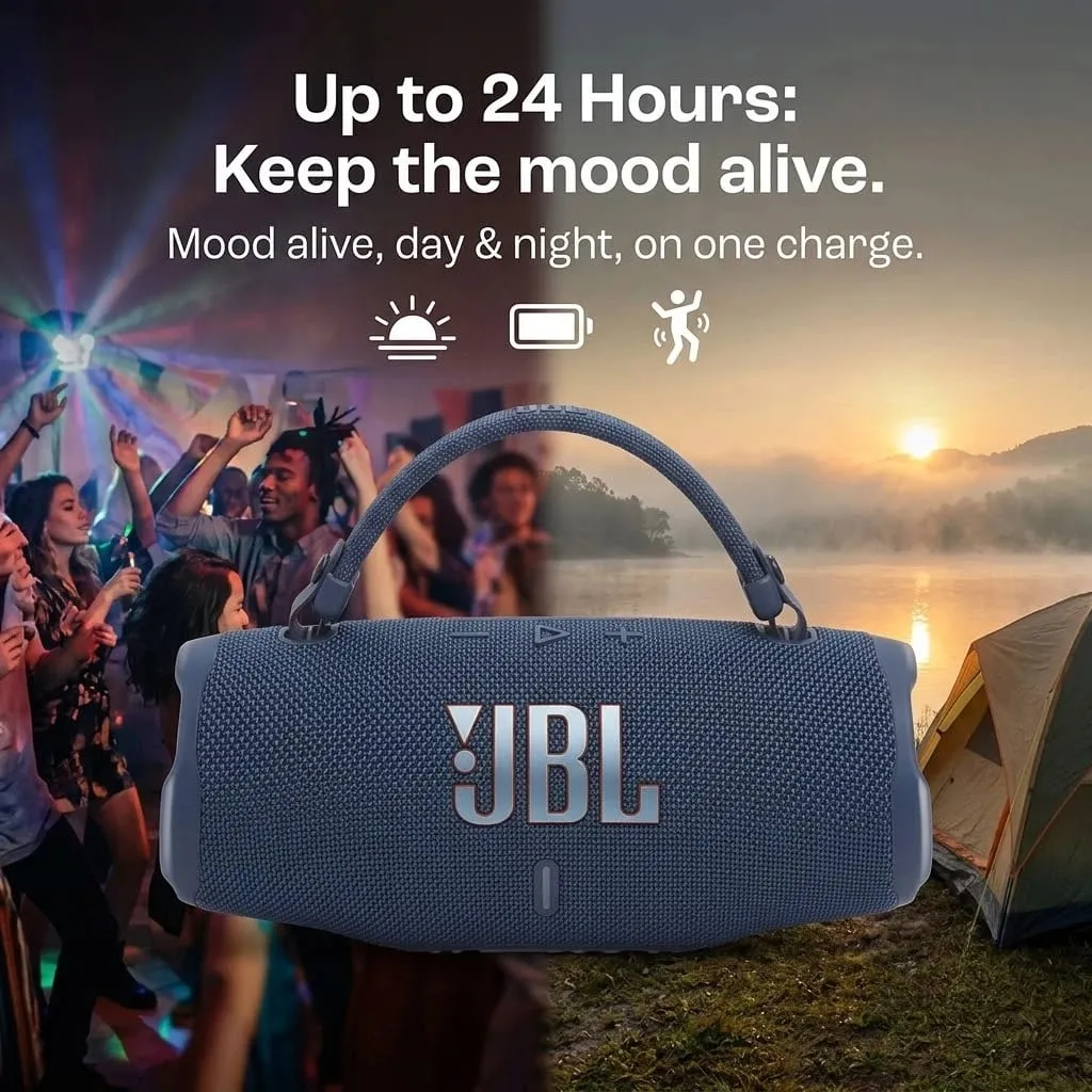 JBL Charge 6 Speaker Bluetooth Portabel Subwoofer Bass Dalam Nirkabel IP68 Tahan Air Suara Pro Kotak Boom Berkemah Pesta Luar Ruangan — image 5