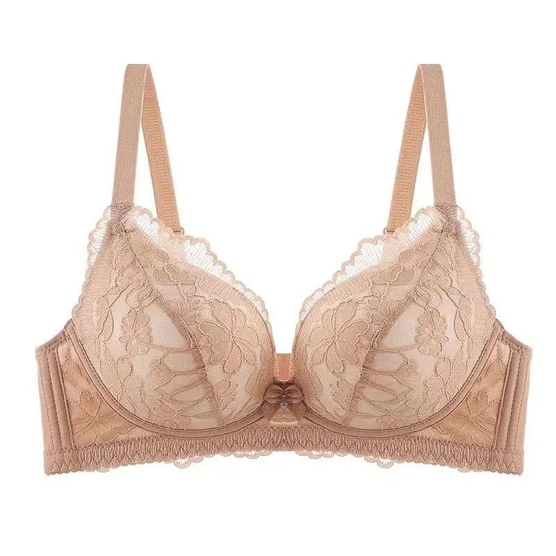 작은 가슴을위한 언더 와이어가없는 두꺼운 8cm 푸시 업 조절 가능한 브래지어 여성용 편안한 수집 보조 란제리 — image 7