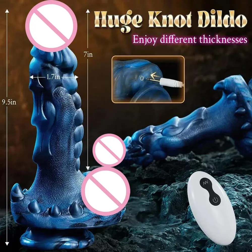 Big Fantasy Monster Dildo Vibrátor Dálkové ovládání Natahování Topení Obrovská dračí anální zástrčka Stimulátor klitorisu Sexuální hračky pro ženy — image 6