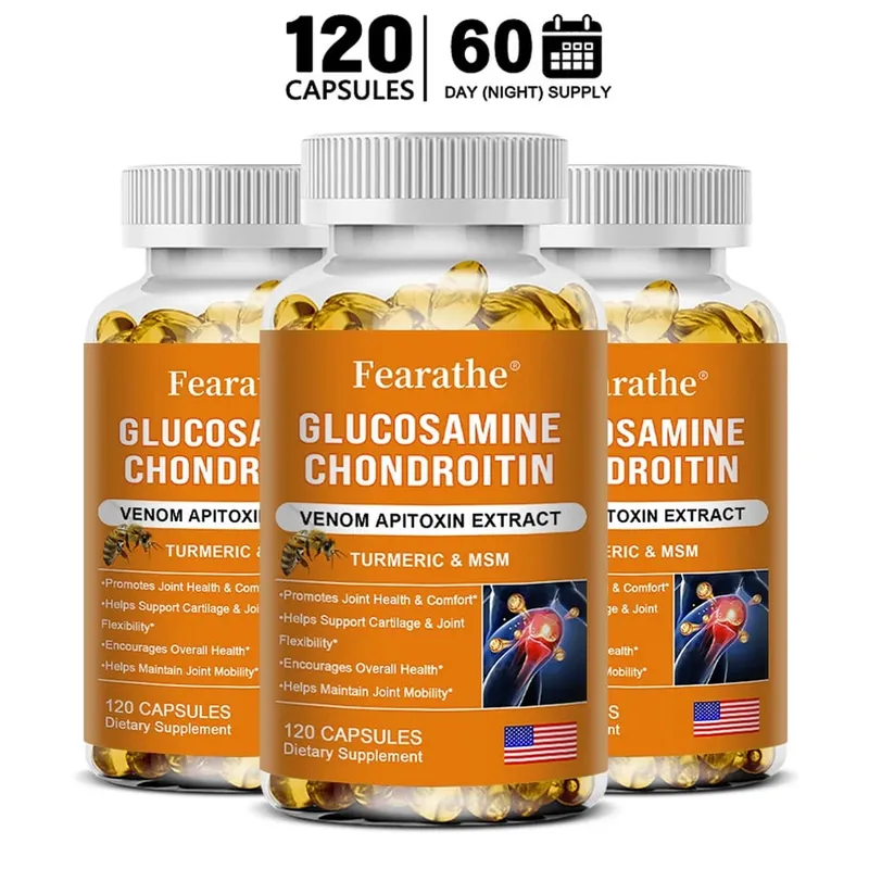 Glucosamina Condroitina Veleno d'api Curcuma e MSM - Supporto digestivo antiossidante per le articolazioni delle ossa Non OGM — image 8