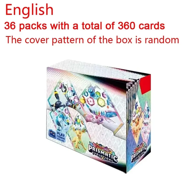 360 Keping/Kotak 10Kad/PACK Kad Pokémon Bahasa Inggeris Prismatic Evolutions Hadiah Kad Transaksi Pertempuran Penggalak Bahasa Inggeris