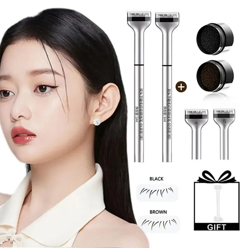2-in-1 Stempel-Eyeliner-Stift für den unteren Wimpernbereich, wasserfest, wischfest, schnell trocknend, natürliches Augen-Make-up-Werkzeug-Set — image 2