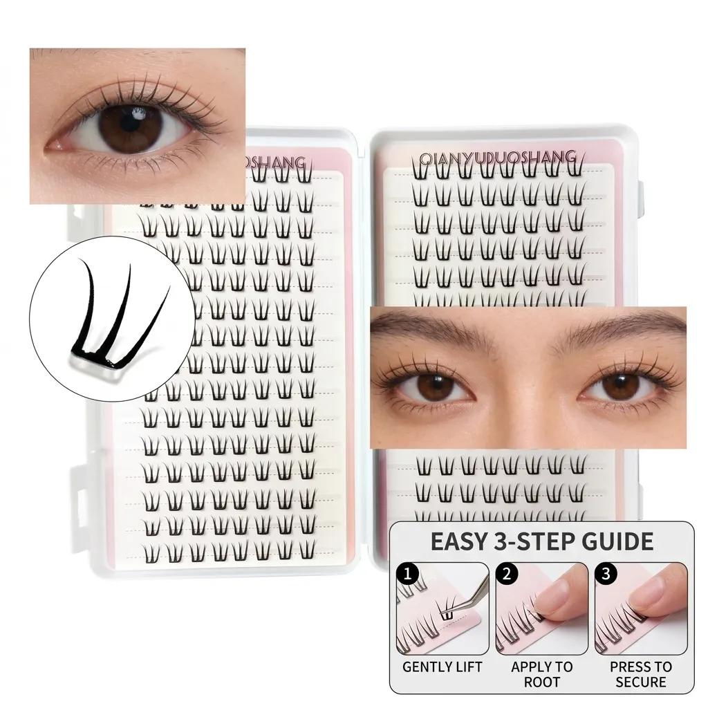 Faux cils Idols pour femmes, 30 rangées, Volume naturel, maquillage quotidien des yeux, pour femmes débutantes, grande capacité, boucles C, en Fiber synthétique — image 3