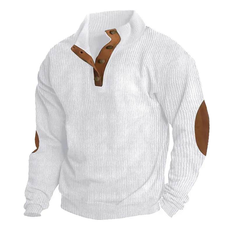Męska bluza z długim rękawem Cargo American Splicing Patch Pullover Męska kurtka outdoorowa sztruksowa z długim rękawem — image 10