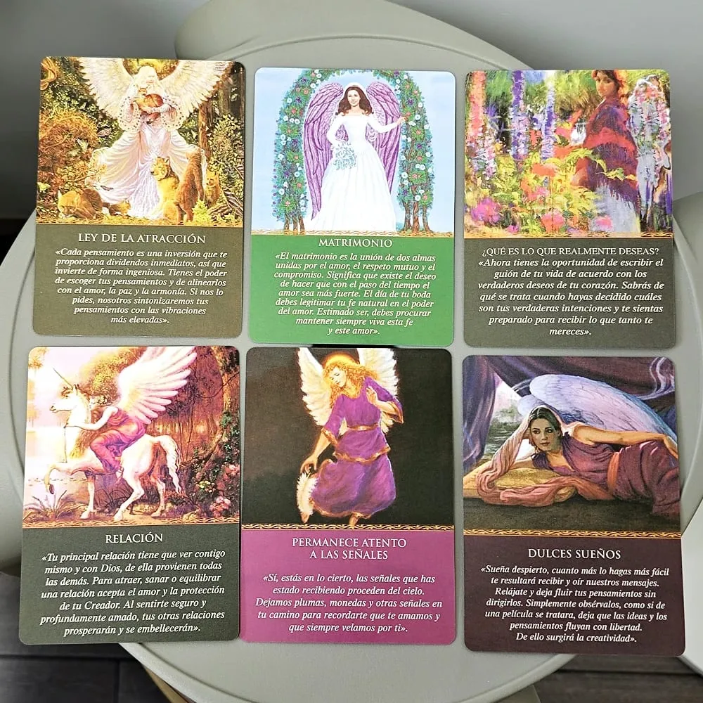 Conseils quotidiens de vos anges Oracle Deck 10,4 x 7,3 cm, édition espagnole, 44 cartes — image 5