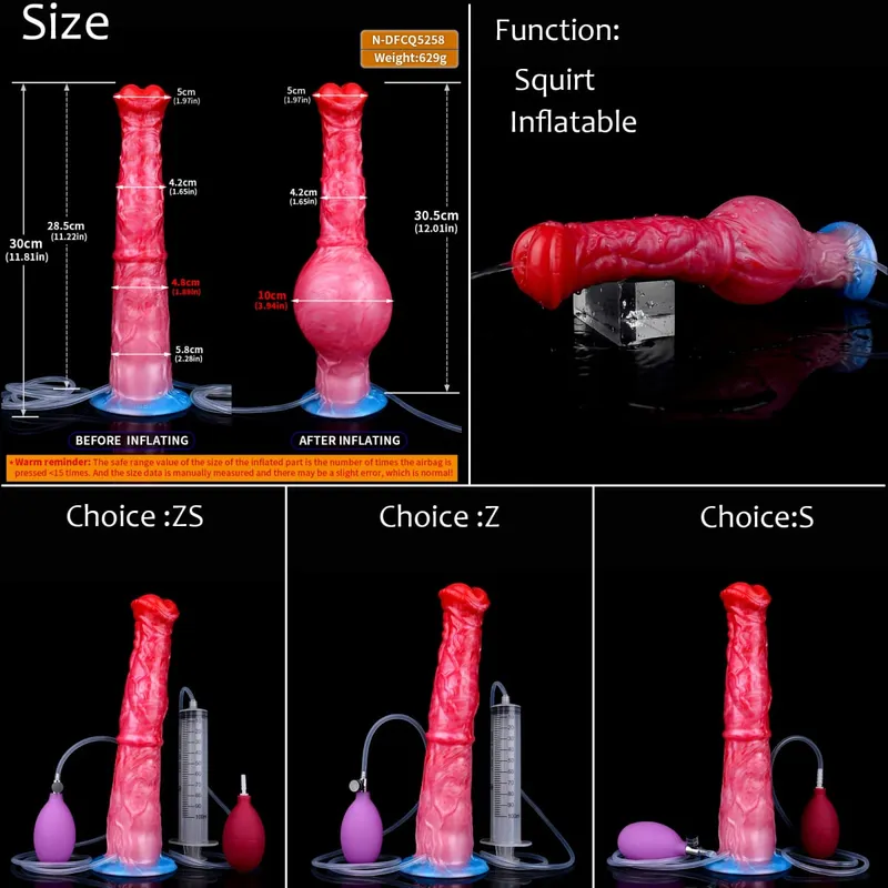Silikon Şişme Boşalma Düğüm Yapay Penis Ayarlanabilir Çevresi Fışkırtma Fantezi At Penis Yetişkin Seks Oyuncakları Anal Dilatör — image 19