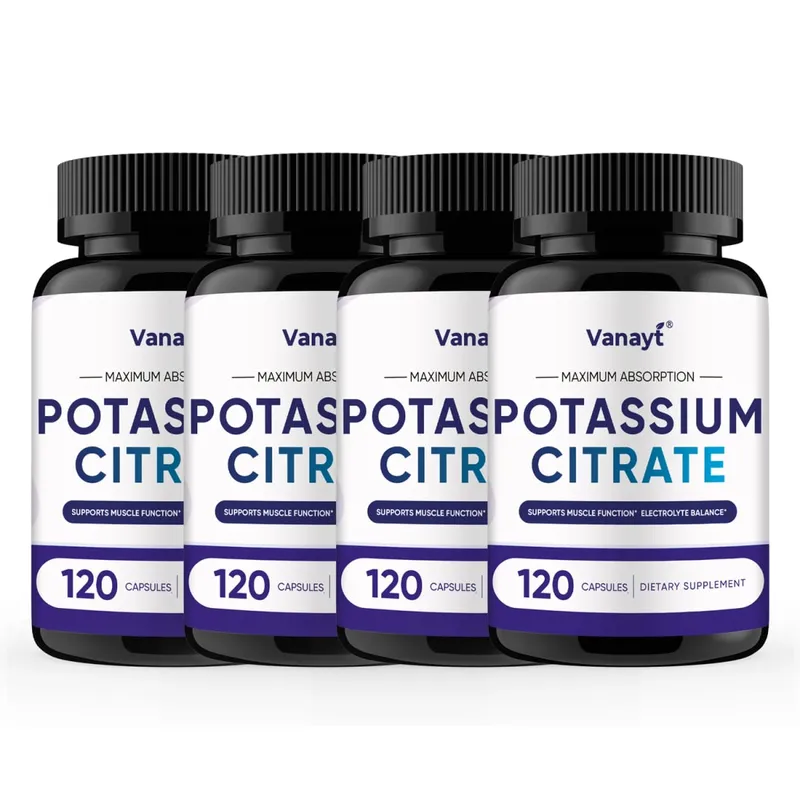 Potassium Citrate - Maintain Electrolyte Balance Support Muscle Bone Blood Vessel and Heart Health - 120 Capsules — image 9