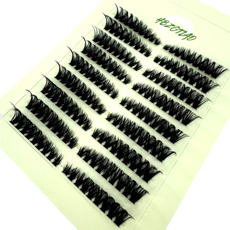 9-reihige, flauschige, lockige Wimpernbündel-Verlängerungslinie 60D/80D links/rechts, Katzenaugen-Wimpernverlängerungslinie, kann wiederverwendet werden
