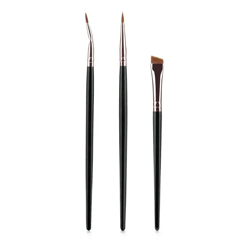 3 pezzi combinati pennelli per dettagli linea labbra ultrasottile pennello per linea occhi pennello per correttore contorno sopracciglia pennelli per trucco palpebra inferiore — image 10