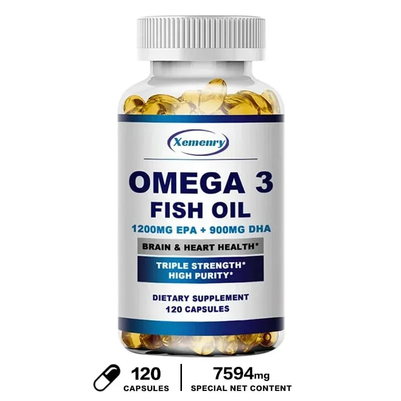 Minyak Ikan Omega 3 - Menyokong Sistem Saraf Otak Baik untuk Kardiovaskular & Kesihatan Kulit Antioksidan