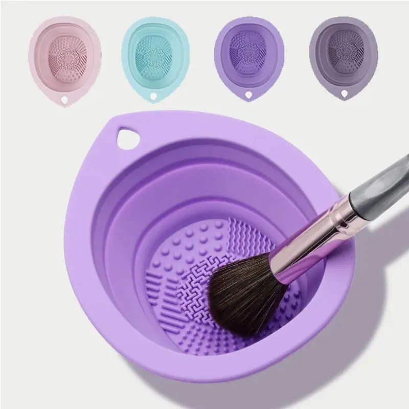 1/2PCS Tappetino per la pulizia del trucco in silicone per la pulizia dei pennelli per il trucco Pennelli per il trucco Strumento per la pulizia dei pennelli HZSQJGZ04