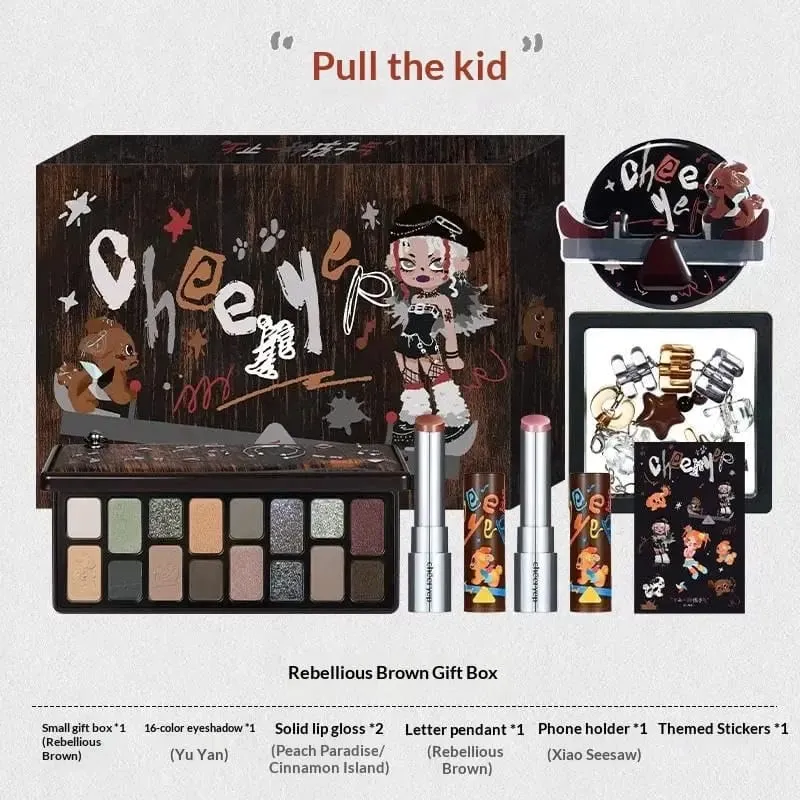 Chéeryep Makeup Set 16 odstínů Paletka očních stínů Solid Lip Gloss Cosmetic | Kompletní kosmetická sada s pevným leskem na rty — image 2