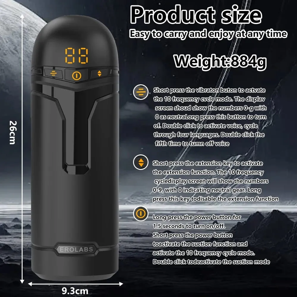 Pompa automatica per pene masturbatore maschile con succhiamento, vibrazione, spinta, giocattoli sessuali per uomini, stimolazione del pene Stroker, display a LED — image 4
