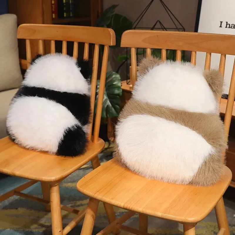 Super Fluffy Plush Panda Shadow Stuffed Qizai Back View Cushion Nordic Style Sofa Decor PIllow Chocolate Panda Hug Waist Pillow — image 7