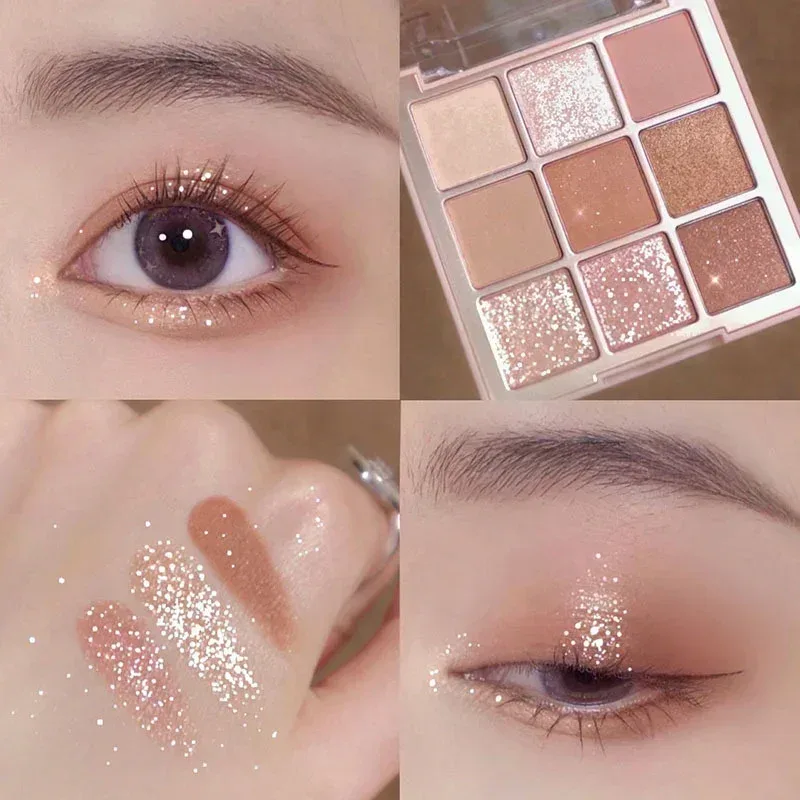 9-Izgara Göz Farı Paleti Glitter Sedefli Mat Akrilik Şeffaf Göz Farı Makyaj Uzun Ömürlü Kadın Güzellik Kozmetik 1 PC — image 12