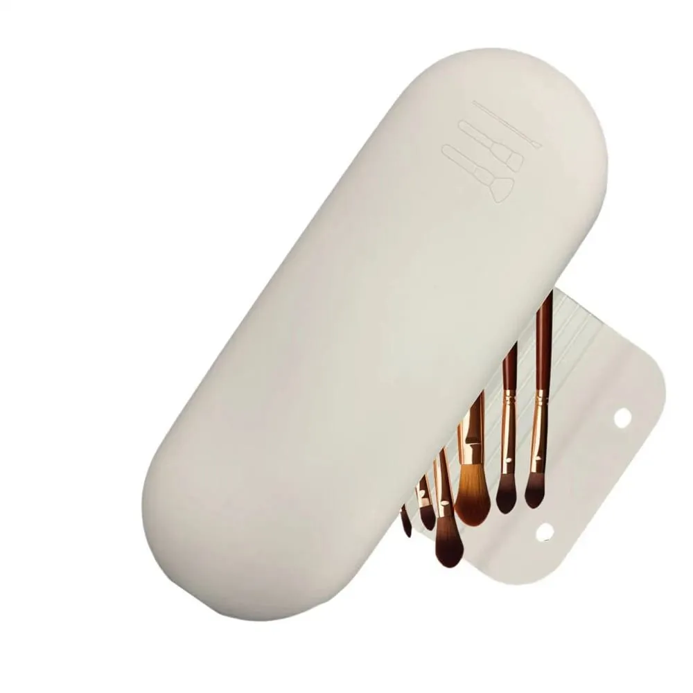 1 PC Pennello per trucco in silicone Pennelli cosmetici portatili morbidi per il viso Borsa per pennelli per trucco di grande capacità Custodia per trucco lavabile — image 1