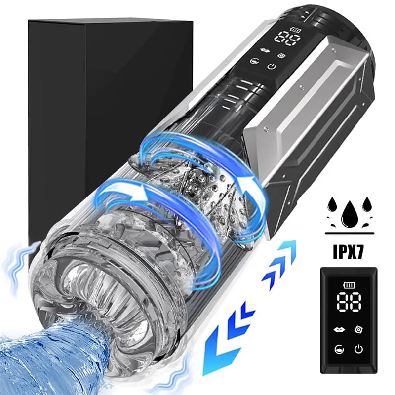 Masturbador masculino automático, bomba de pene, succión, vibración, empuje, 100% giratorio, resistente al agua, mamada, juguete sexual para adultos, Stroker para hombres