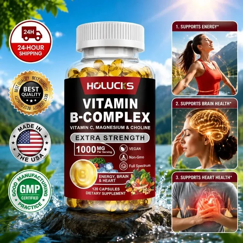 Cápsulas de complejo B de alta absorción con biotina y folato que respaldan el equilibrio del estado de ánimo Salud inmune de la piel y las uñas para la vida diaria — image 2