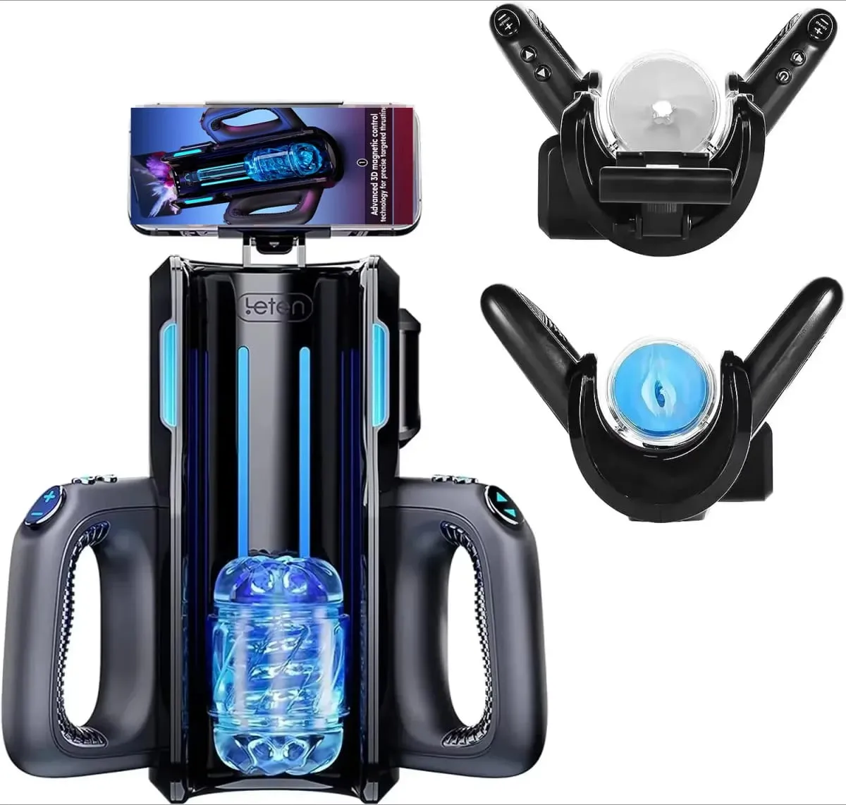 Dual Griffe Leten King Sex Maschine Elektrische Thrusting Masturbator Orgasmus Spielzeug Für Erwachsene 2 Soft Sleeve Stimme Penis Stimulator — image 1