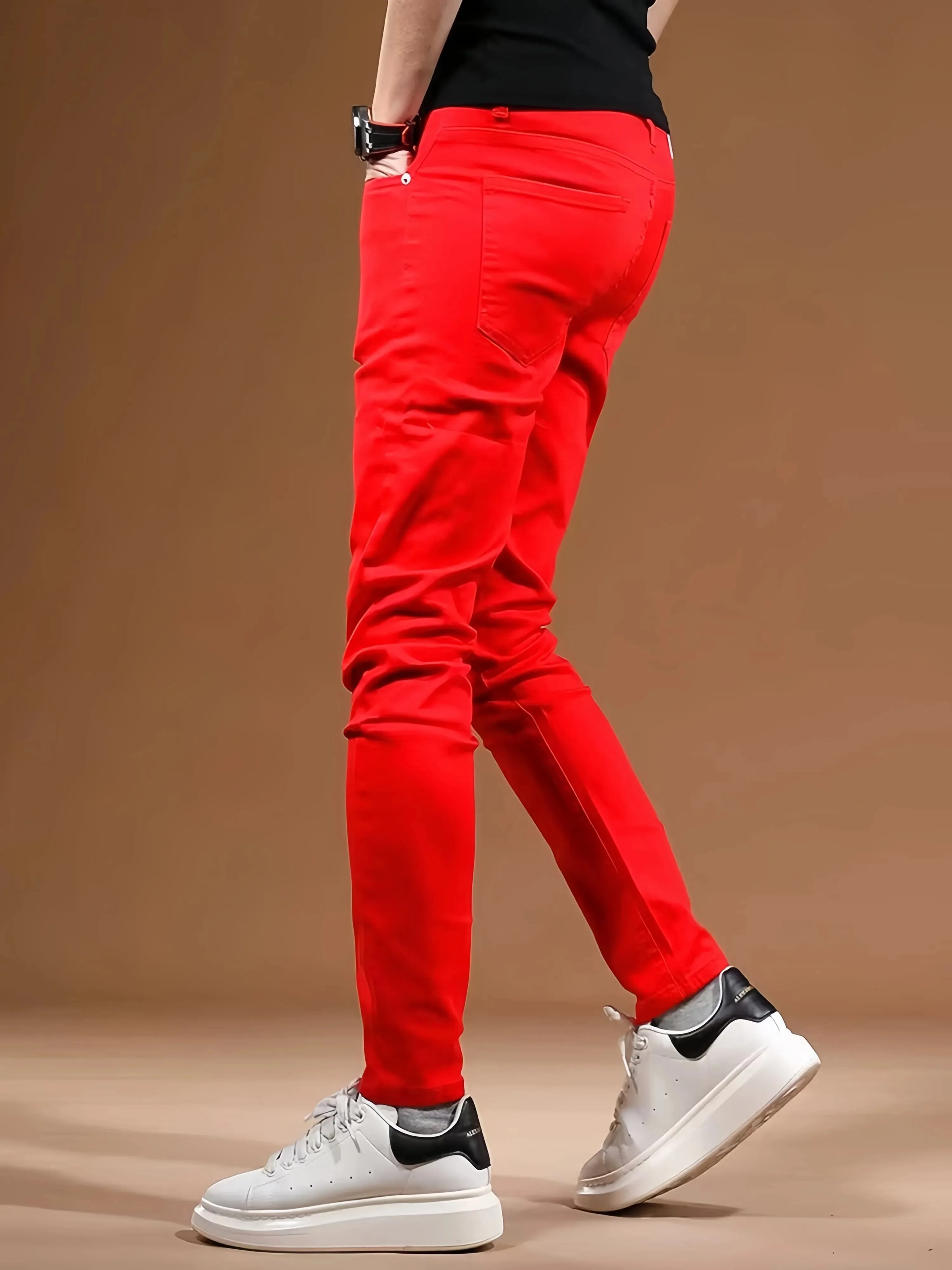 Rote lange Hose für Herren, kugelsicher, im Business- und Büro-Stil, einfach und vielseitig, geeignet für verschiedene Anlässe — image 6