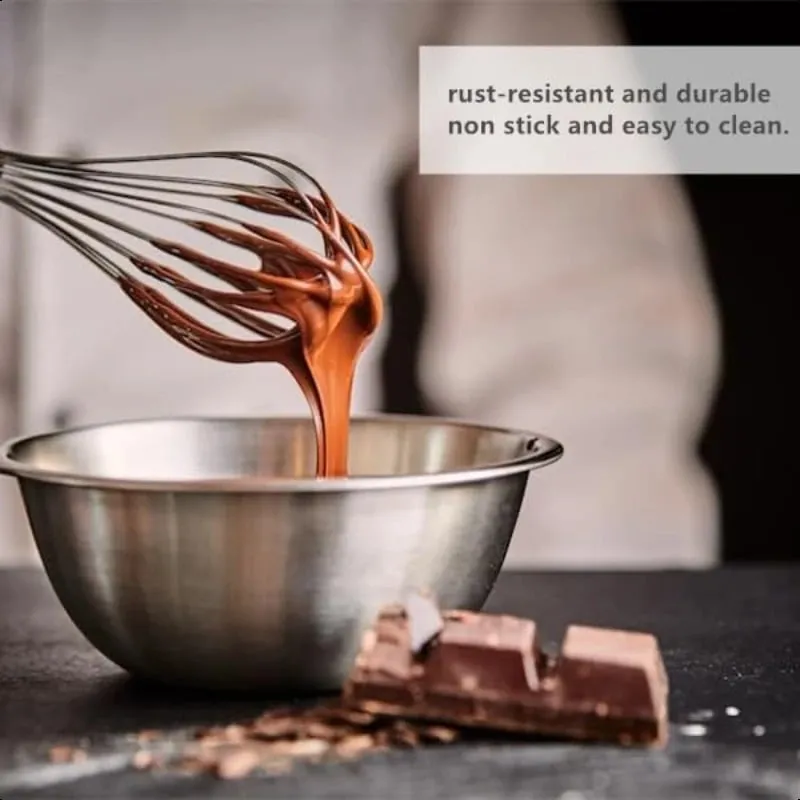 Fouet manuel en acier inoxydable, ustensile de cuisson moderne et Simple, Durable, résistant à la rouille, facile à fouetter, œufs, pâte à crème, facile à nettoyer, pour la cuisine à domicile, pour les amateurs de pâtisserie, gâteaux faits maison, desserts, Gadget d'agitation, 1 pièce — image 3