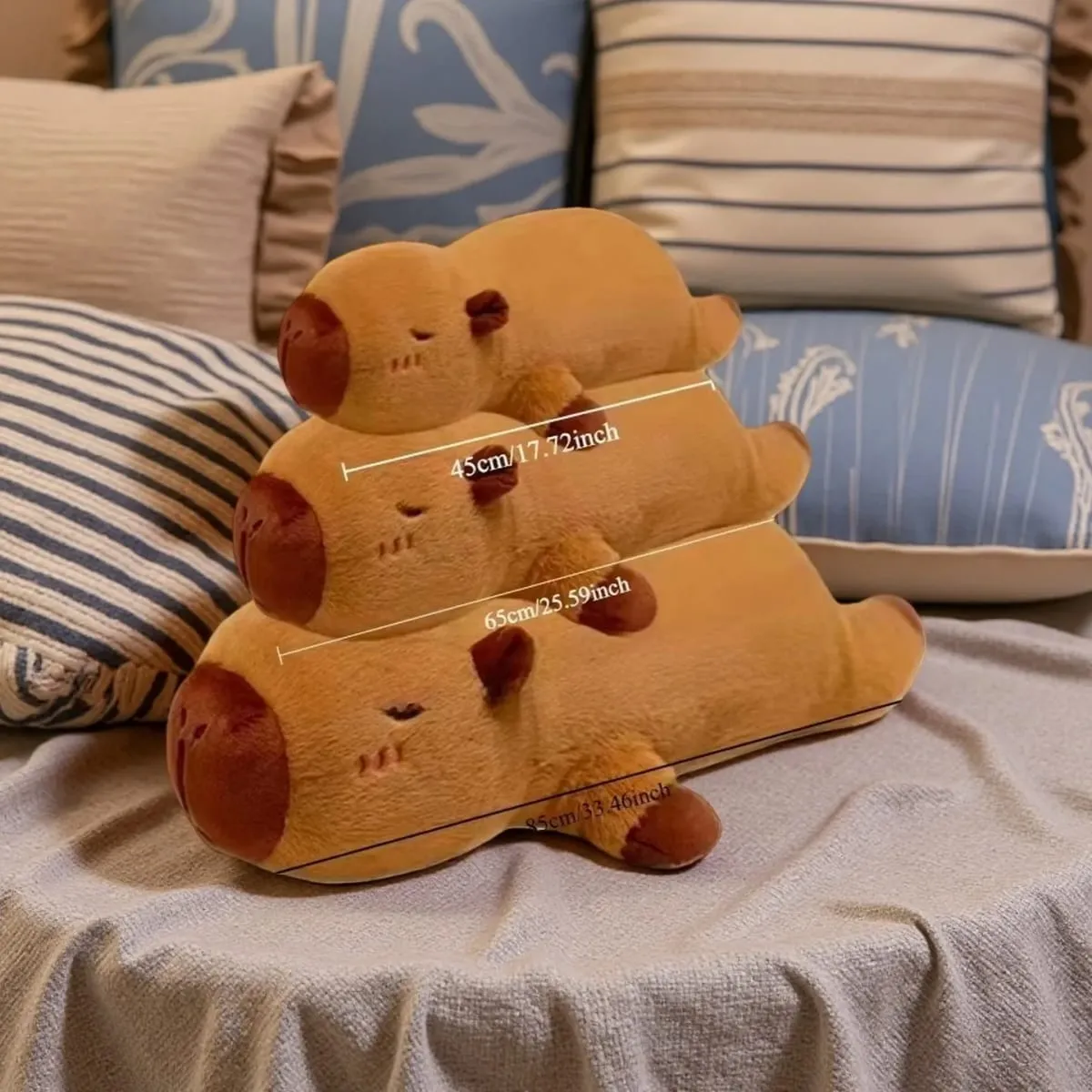 Kawaii Capybara Plush Toy Stuffed Capibara Fluffy Doll Long Sleep Soft Pillow Sofa Cushion Nap Sleeping Toys for School Xmas — image 2