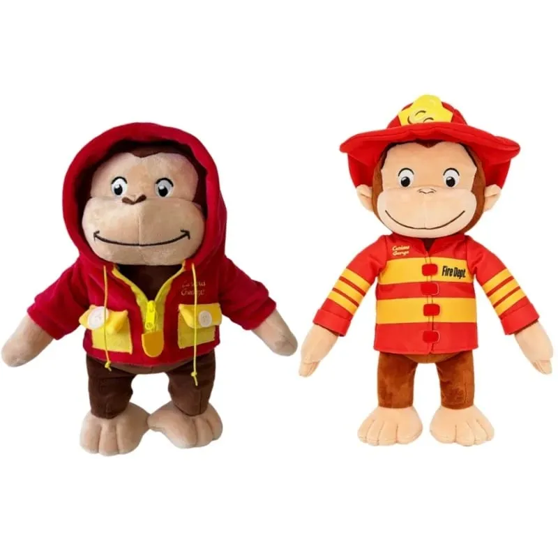 อะนิเมะใหม่Fire DeptนักผจญเพลิงCurious George Plushเด็กน่ารักCurious GeorgeลิงPlush Softสัตว์Plushieหมอนตุ๊กตาของเล่น