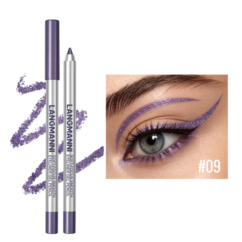 Waterproof and Sweat Proof Pearlescent Shining Eyeliner Gel Pencil Long Lasting Smooth Easy To Colors Women Eye Makeup — image 16