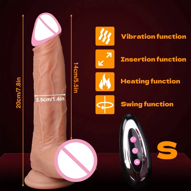 สมจริงDildo Telescopic VibratorอวัยวะเพศชายเทียมหญิงG-Spotนวดช่องคลอดBig Dickเพศของเล่นสำหรับผู้หญิง 18 + — image 7