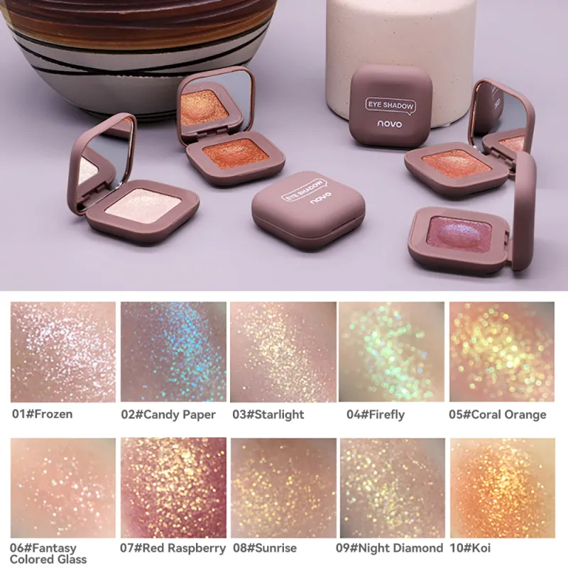 Ujung Jari Keyboard Cat Rias Eye Shadow Keren Eye Shadow Glitter 3D Eye Shadow Logam Telanjang untuk Mencerahkan Riasan Mata — image 1
