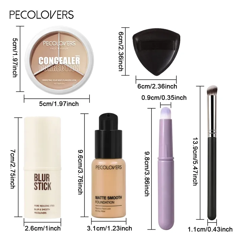 6 TEILE/SATZ Wasserdicht Full Coverage Concealer Foundation Primer Stick Concealer Palette Puff Pinsel Feuchtigkeitsspendende Gesicht Concealer — image 4