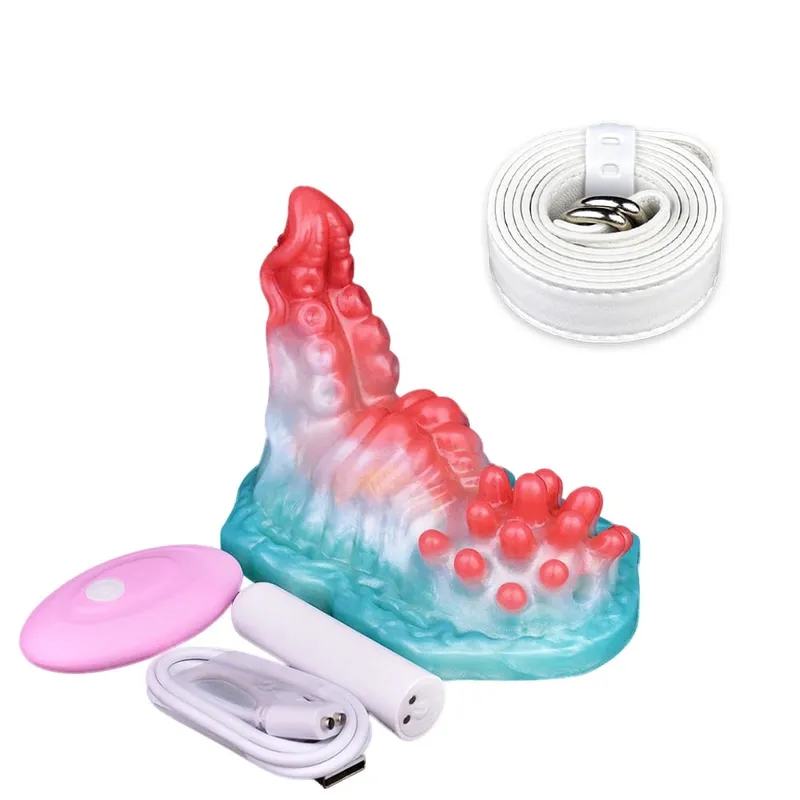 Broyeur sexuel en Silicone, contrôle sans fil, poulpe/granulés, Strapon, bosse, Friction, Vibration, Massage, Masturbation féminine — image 7
