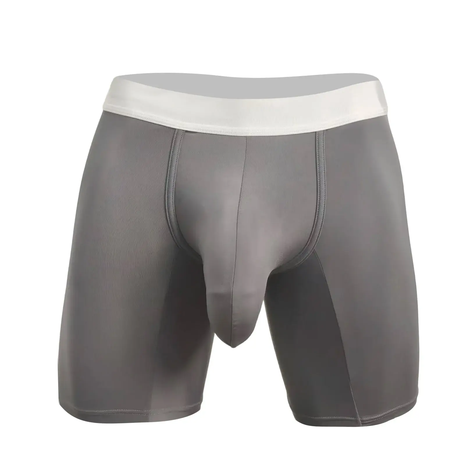 Mens Cool Ice Silk Boxer Briefs ลึกพิเศษกระเป๋า Breathable Long Running Sport Gym ชุดชั้นใน Anti Chafe ฟรีกางเกงว่ายน้ำนุ่ม