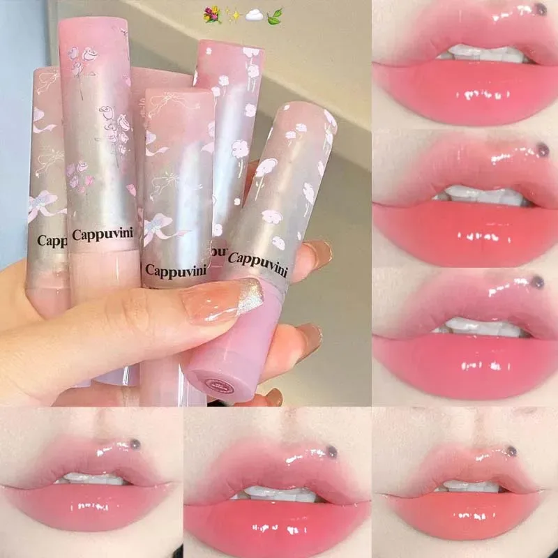 Spiegelglas Fester Lipgloss Wasserlicht Rundrohr Anhaltender feuchtigkeitsspendender Lippenstift Natürlicher Nude-Pfirsich-Tönung Gelee-Lippenglasur-Make-up — image 3