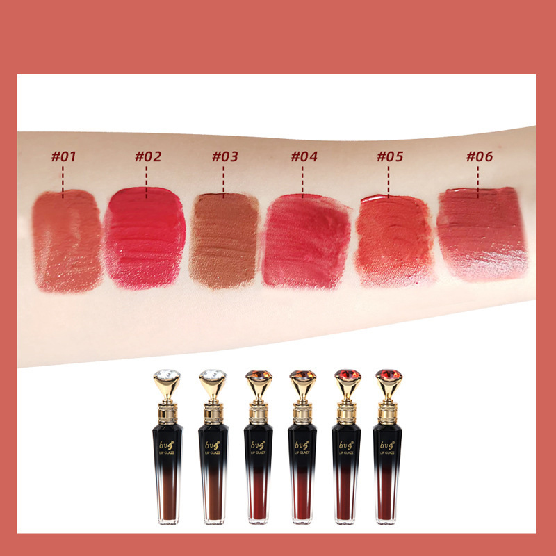 Lip Gloss Holdbar Fugtgivende Vandtæt Ikke-fadende Non-stick Cup Farve Holdbar Velvet Mat Lip Gloss Kosmetik til kvinder — image 5