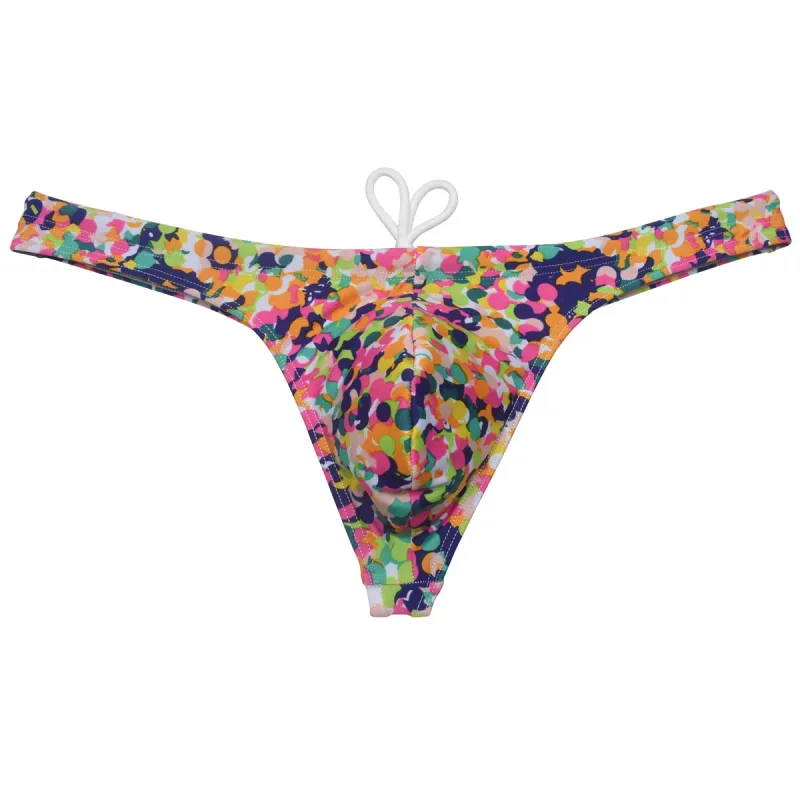 Sexy Swim Thong Men's Swimwear Bikini Briefs Drawstring Quick-dry Elastic Underwear Pouch Beach Tangas Surfing Poolside — image 22
