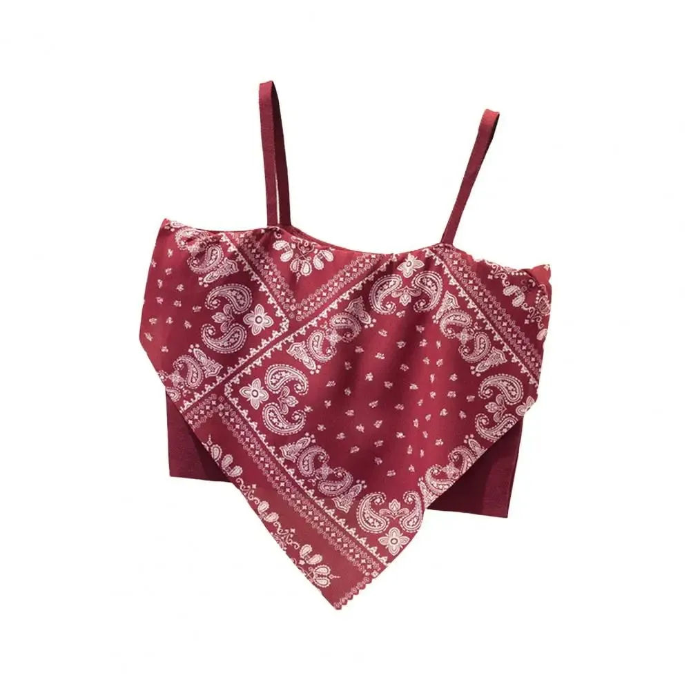 Gilet d'été à col carré sans manches, Camisole imprimée rétro, coupe cintrée, débardeur pour femmes — image 6