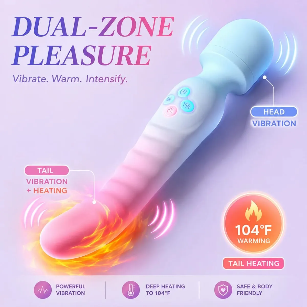 AV Vibrator untuk Wanita Kuat G Spot Dildo Tongkat Sihir Perangsang Kelentit 3 DALAM 1Vagina Massager Dewasa Mainan Seks untuk Wanita — image 3