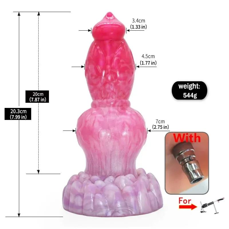 DIY Attachements Dog Knot Dildo With 3XLR Adapter Liquid Silicone Large Penis Anal Plug Sex Toys Quick Air Vac-U-Lock Connector — image 10