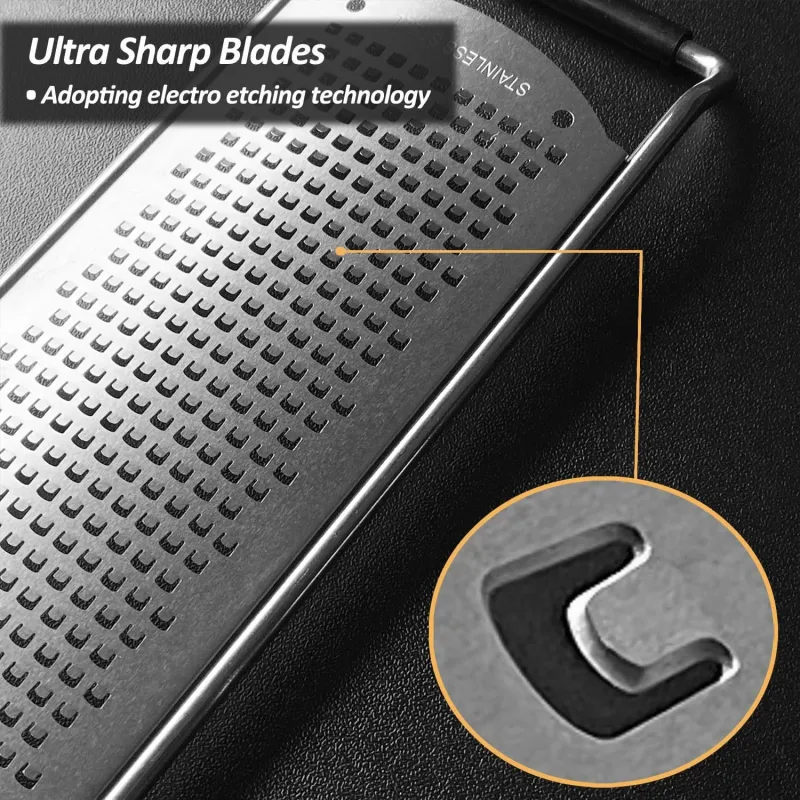 304 Stainless Steel Cheese Grater Multi-Purpose Kitchen Shredder for Hard Cheese Vegetables Chocolate Ginger & Zest-Rust-Proof