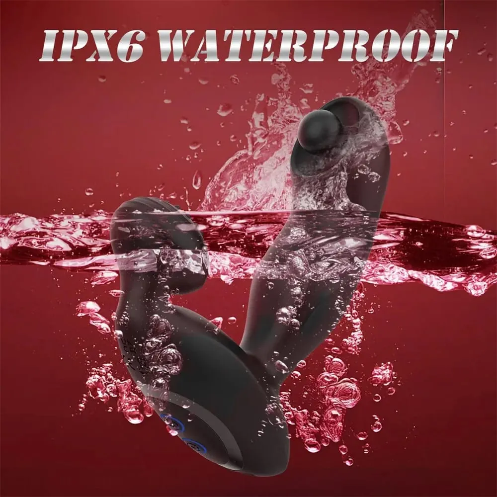 Anal Plug Vibrator Prostate Massager Remote Control Butt Plug Rotating Beads G Spot Sex Toys for Men Women Adults Goods — image 3