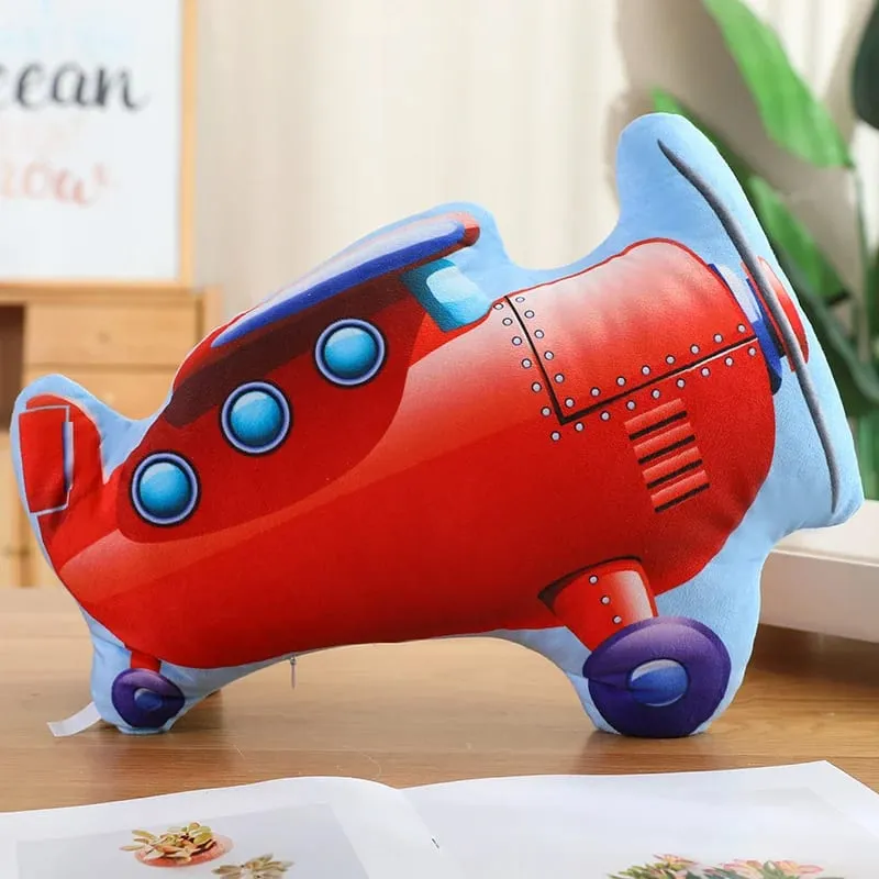 Trasporto pubblico colorato peluche cuscino imbottito escavatore moto serbatoio aereo divano decorazione della stanza cuscino uomini presenti — image 13