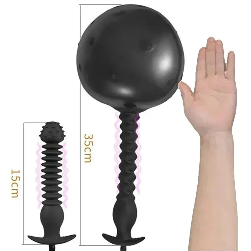 Plug anale gonfiabile Dilatatore anale Enorme Butt Plug Stimolare il giocattolo del sesso per le donne/uomini Masturbatori Massaggiatore della prostata Grandi giocattoli anali — image 21