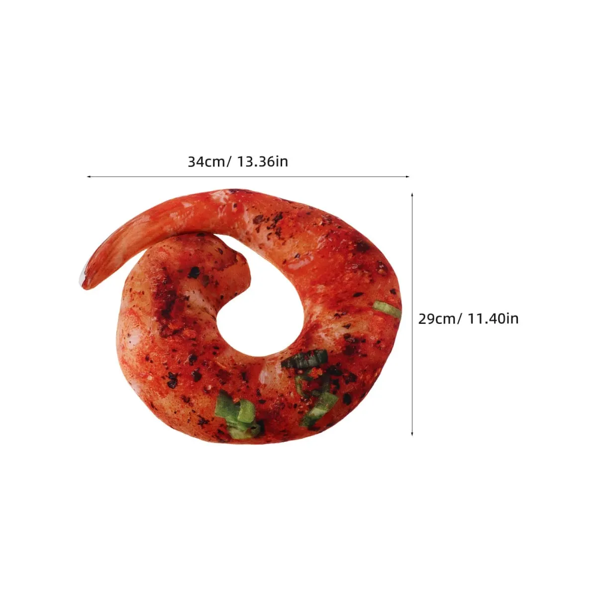 Poduszka pod kark z grillowanymi krewetkami Realistyczny projekt gotowanych krewetek Miękka poduszka do przytulania do podróży Wystrój domu Pokój tematyczny z jedzeniem Nowość — image 4