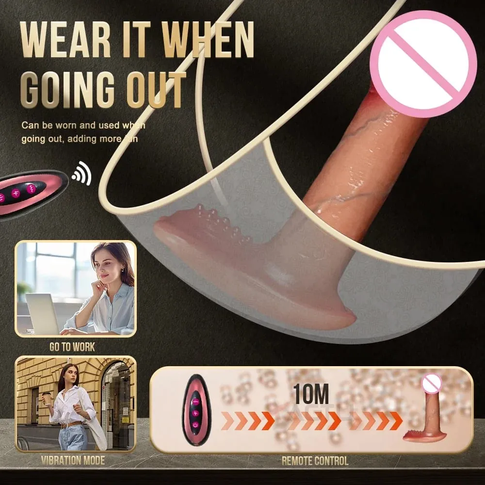 รีโมทคอนโทรล Thrusting Dildo Vibrator จริง Dildos G Spot Anal การสั่นสะเทือนกระตุ้นอวัยวะเพศชายผู้ใหญ่ของเล่นสำหรับผู้หญิง — image 3
