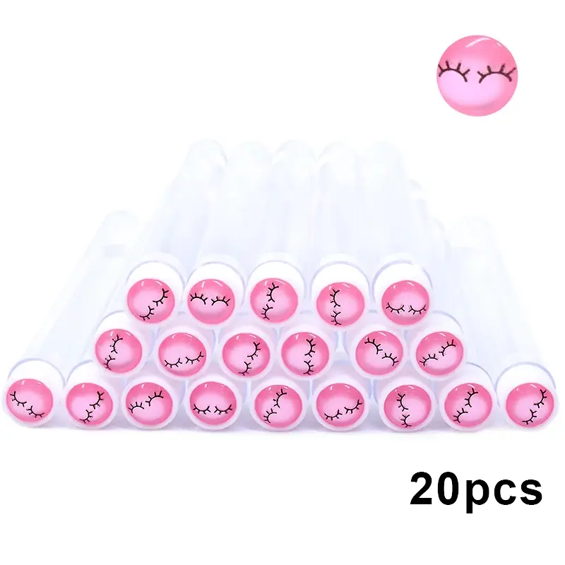 20pcs แปรงคิ้วแบบใช้ซ้ำได้ Tube แปรงขนตาแบบใช้แล้วทิ้งแปรงคิ้วพร้อม Eelash เจาะเรซิ่นแปรงแต่งหน้าแบบถอดเปลี่ยนได้