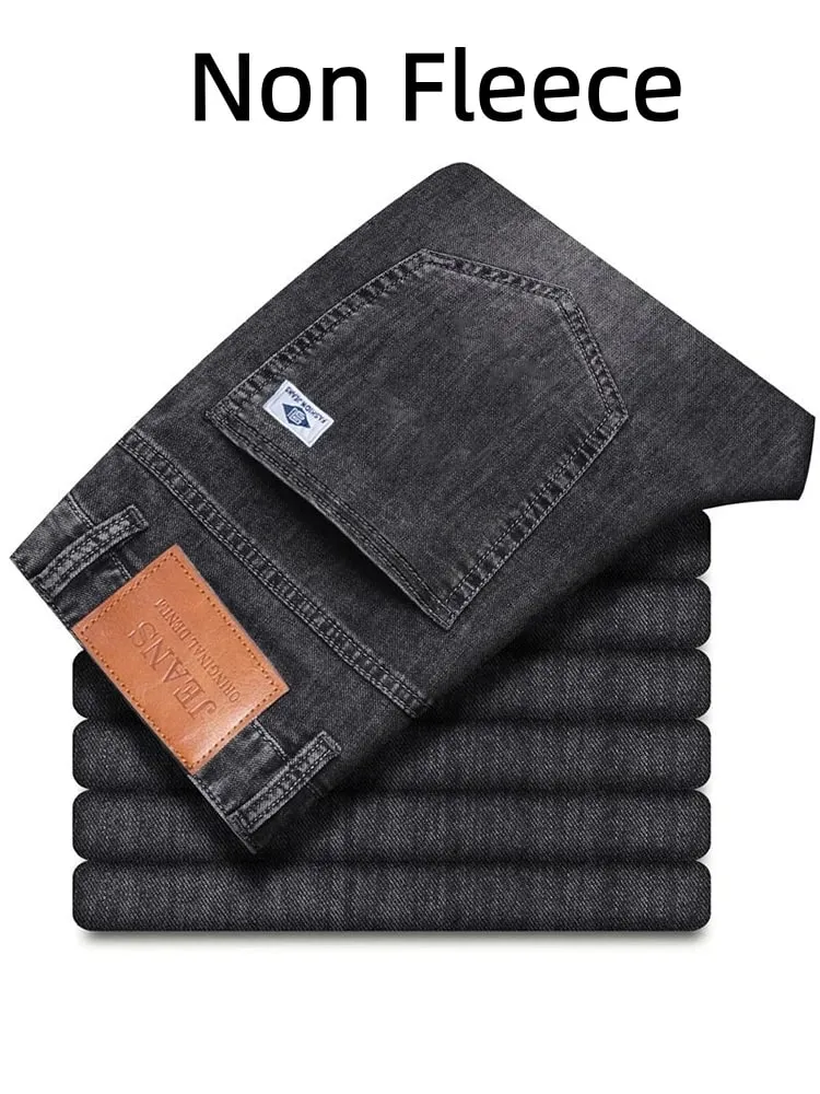 Jean ample à jambe droite pour hommes, pantalon décontracté élastique rétro délavé, adapté à toutes les saisons, pantalon polyvalent