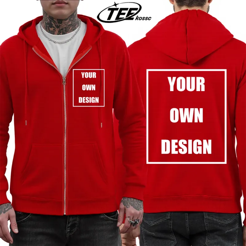 Customized Pattern Logo Diy Men Zipper Hoody Loose Pocket Long Sleeve Fashion Fleece Hoodies Retro Unisex Autumn Clothing — image 16