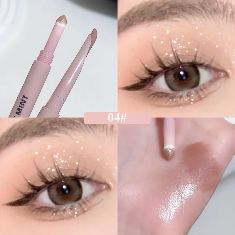 Sweetmint Menisk Double-ended Silkworm Eyemakeup Fremhæv naturligt lysnende Langtidsholdbar øjenmakeup Two-in-One — image 4