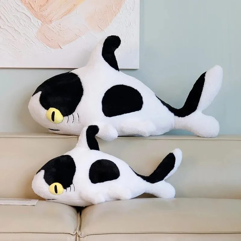 50/70 ซม.จำลอง Shark หมอน Plush วัวพิมพ์ Fluffy Decompression Cushion Home Decor การถ่ายภาพ Prop วันหยุดของขวัญ — image 6